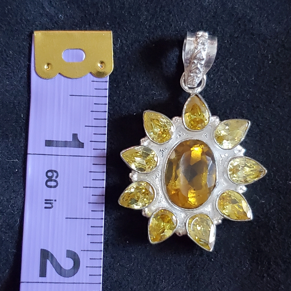 925 Silver Semi-precious Stones Handmade Pendant